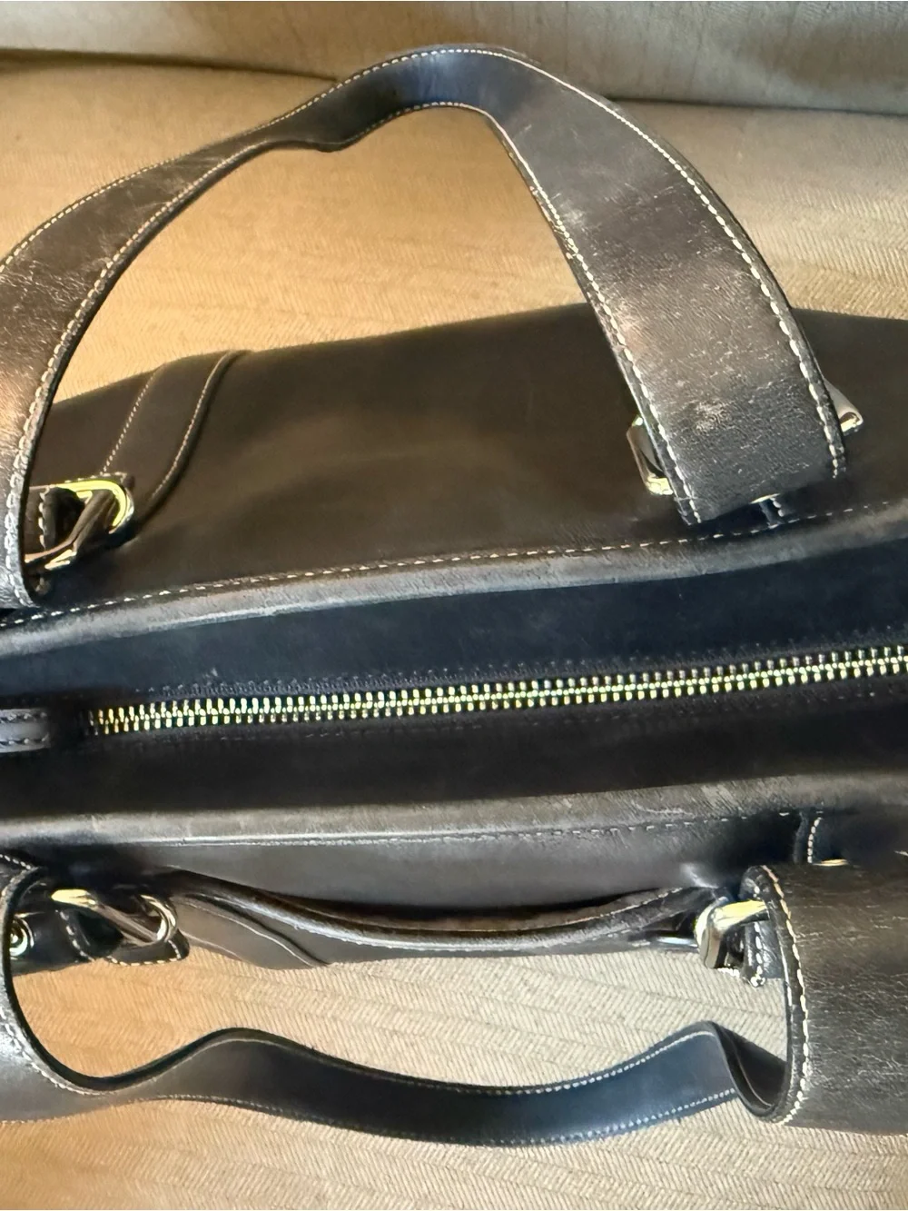 VINTAGE Coach Black Leather Hampton Tote - price reduced! - Picture 7 of 10
